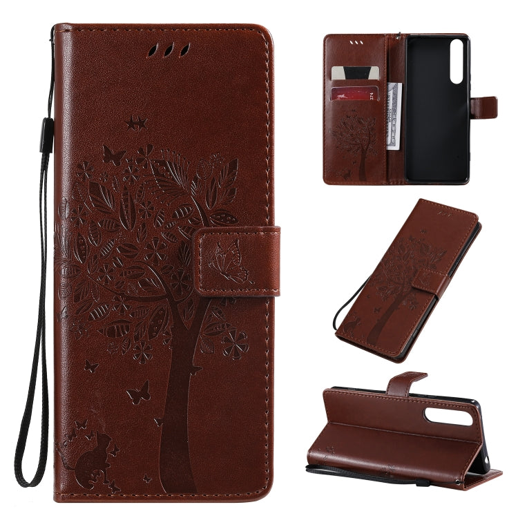 Tree & Cat Pattern Pressed Printing Horizontal Flip PU Leather Case with Holder & Card Slots & Wallet & Lanyard, Series 2 My Store