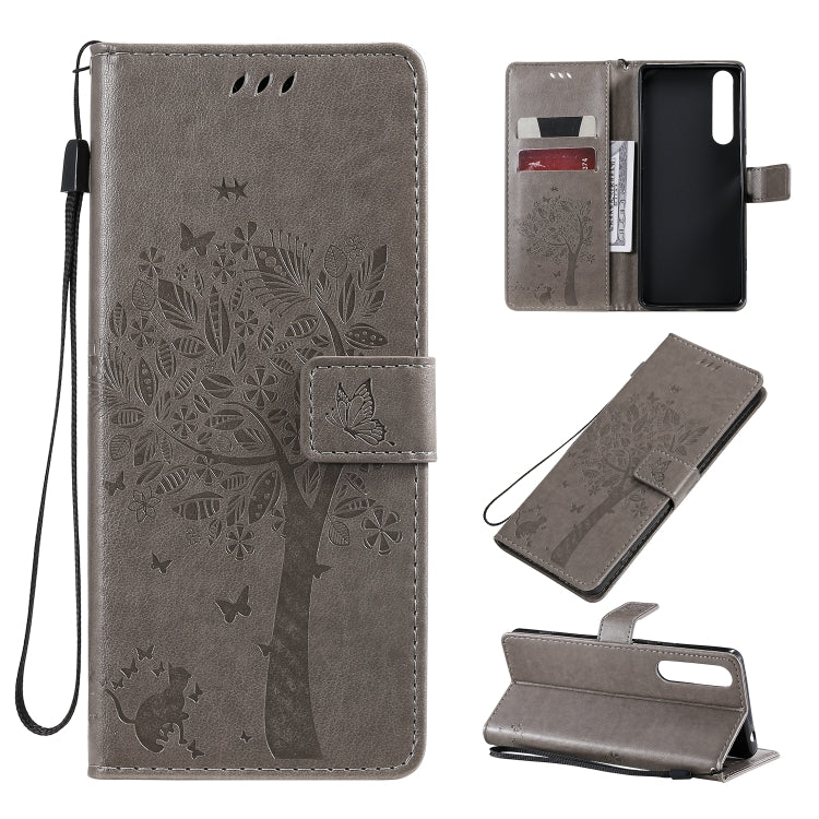 Tree & Cat Pattern Pressed Printing Horizontal Flip PU Leather Case with Holder & Card Slots & Wallet & Lanyard, Series 2 My Store