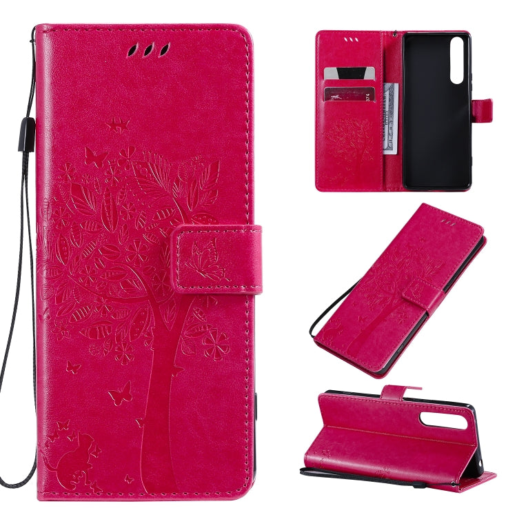 Tree & Cat Pattern Pressed Printing Horizontal Flip PU Leather Case with Holder & Card Slots & Wallet & Lanyard, Series 2 My Store