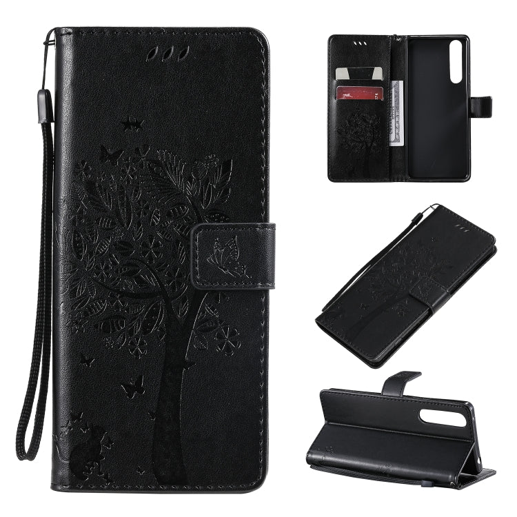 Tree & Cat Pattern Pressed Printing Horizontal Flip PU Leather Case with Holder & Card Slots & Wallet & Lanyard, Series 2 My Store