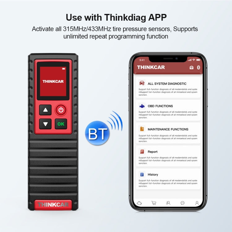 THINKCAR THINKTPMSG2 Car Tire Pressure Inspection Tool Reading Learning Sensor Activator Programming