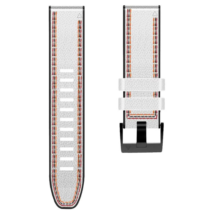 Tricolor Stitching Silicone Leather Watch Band