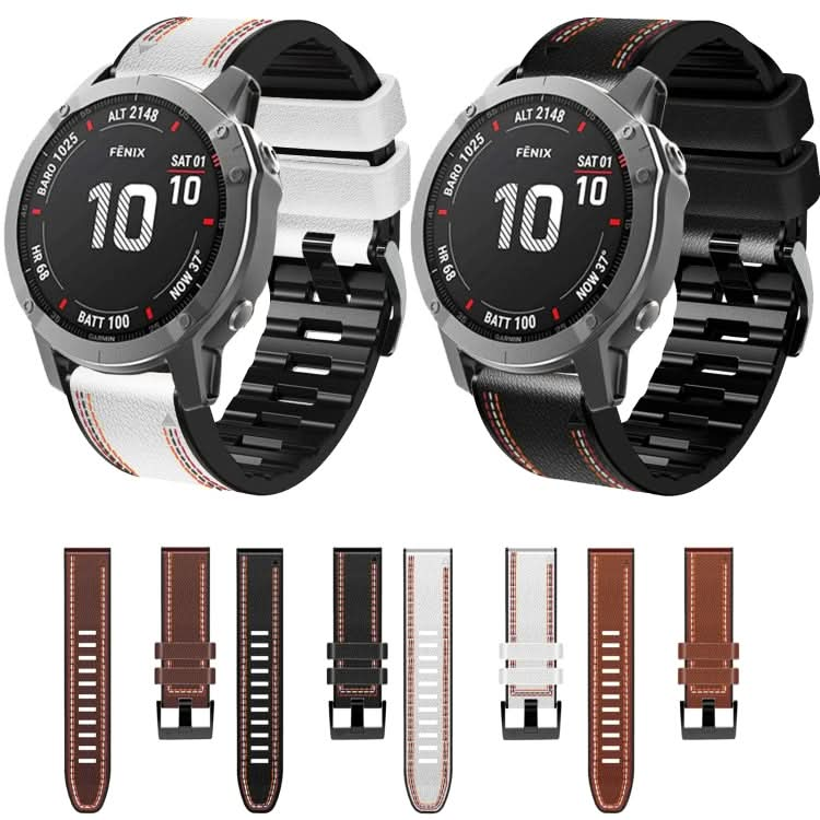 Tricolor Stitching Silicone Leather Watch Band