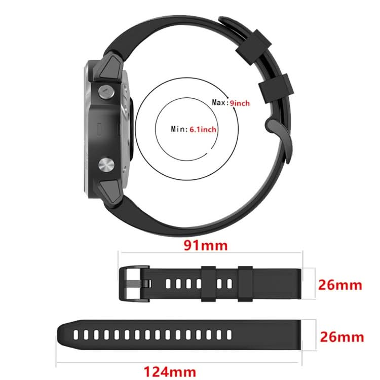 For Garmin Fenix 6X 26mm Quick Release Official Texture Wrist Strap Watchband