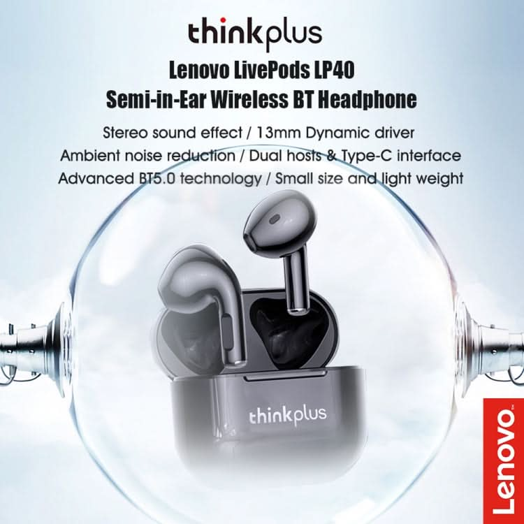 Lenovo LP40 TWS Wireless Bluetooth 5.1 Noise Reduction Earphone