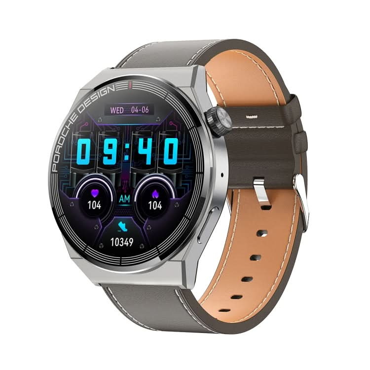 Ochstin 5HK46P 1.36 inch Round Screen Leather Strap Smart Watch with Bluetooth Call Function