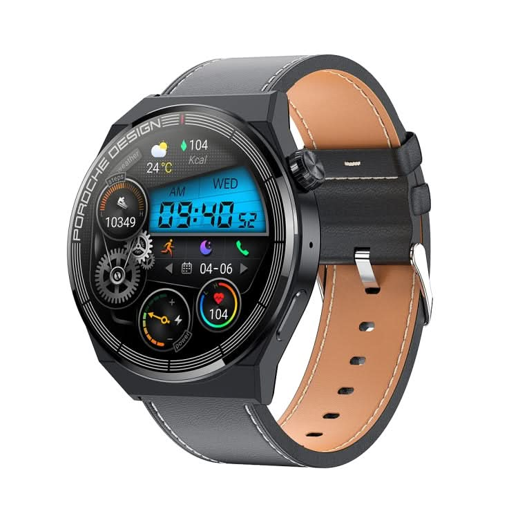 Ochstin 5HK46P 1.36 inch Round Screen Leather Strap Smart Watch with Bluetooth Call Function