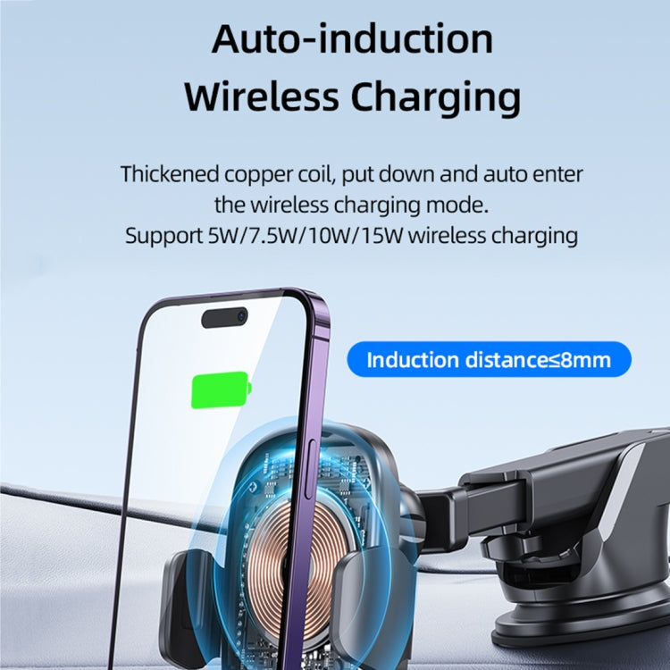 USAMS US-CD187 15W Car Colorful Light Mechanical Wireless Charging Holder ÎҵÄÉ̵ê