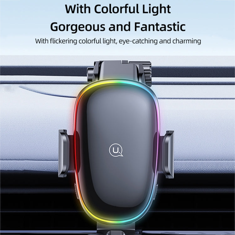 USAMS US-CD187 15W Car Colorful Light Mechanical Wireless Charging Holder ÎҵÄÉ̵ê