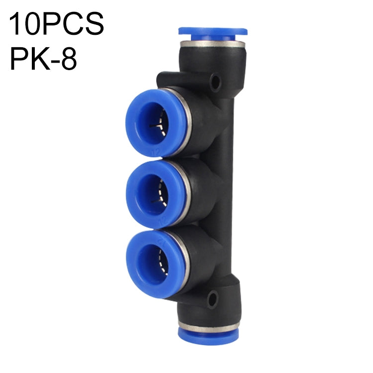 LAIZE 10pcs Plastic Five Port Pneumatic Quick Fitting Connector