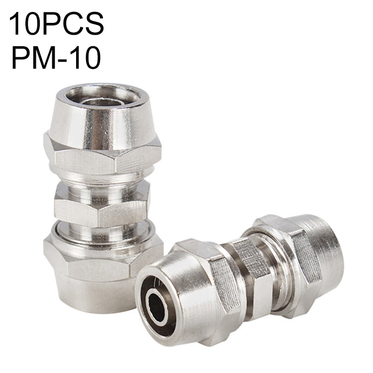 PM-4 LAIZE 2pcsNickel Plated Copper Straight Pneumatic Quick Connector