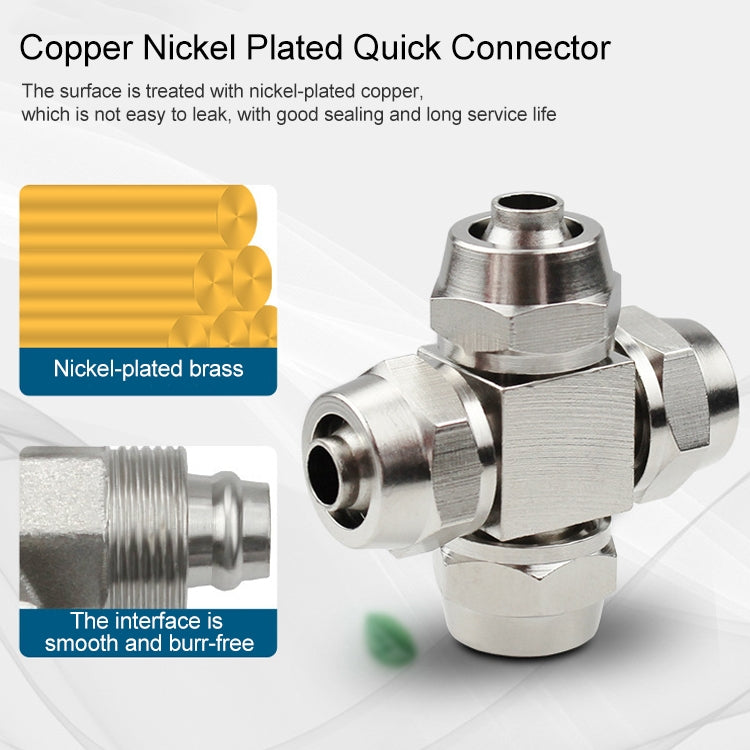 LAIZE Nickel Plated Copper Y-type Tee Pneumatic Quick Connector My Store