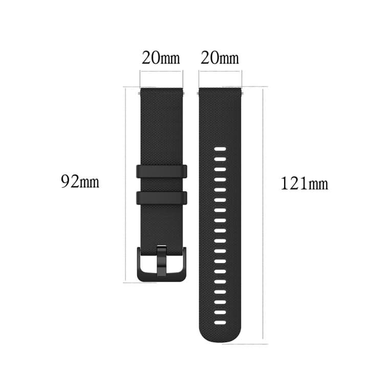 For Polar Ignite 20mm Small Plaid Texture Silicone Wrist Strap Watchband