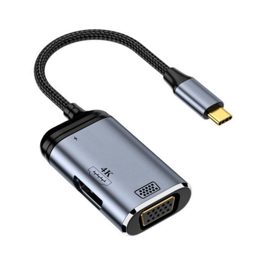 Y001 3 in 1 USB-C/Type-C to VGA+HDMI+USB-C/Type-C Audio Adapter Cable My Store