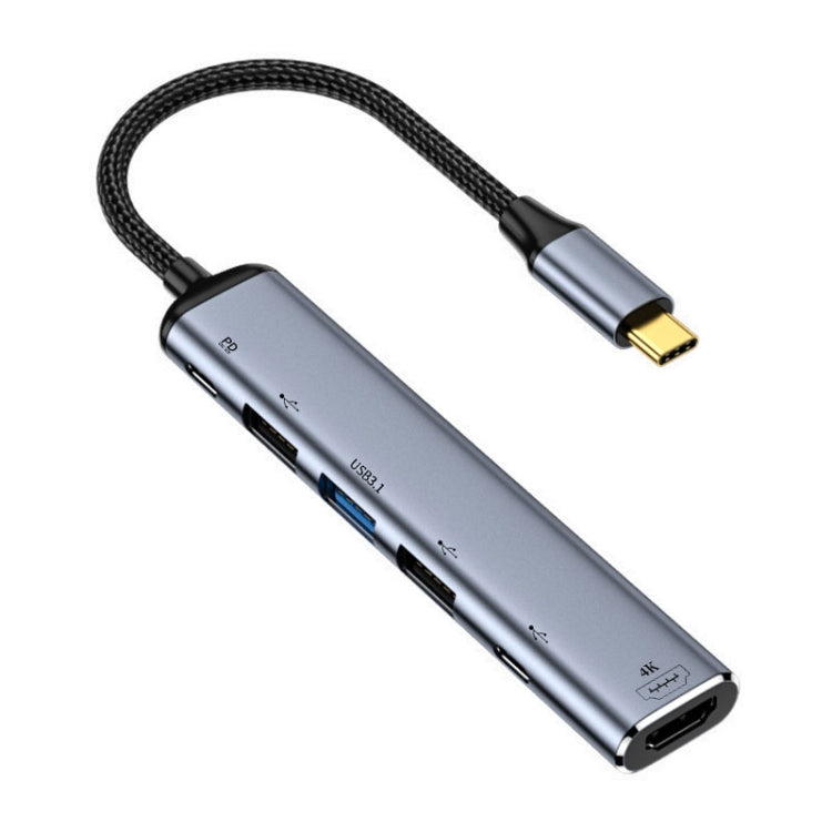 Y004 6 in 1 USB-C/Type-C to HDMI+USB 3.1+Dual USB 2.0+Dual USB-C/Type-C Interface Multifunctional Adapter My Store