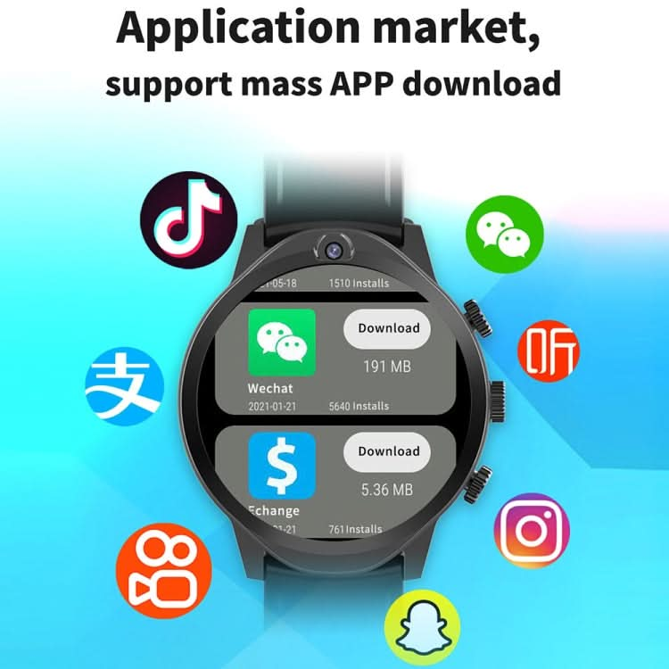 Rogbid Brave 2 1.45 inch TFT Screen Android 9.0 LTE 4G Smart Watch, Support Face Recognition