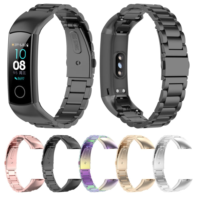 For Huawei Honor Band 4 (CRS-B19) / Honor Band 5 (CRS-B19S) Three Beads Steel Wrist Strap Watchband