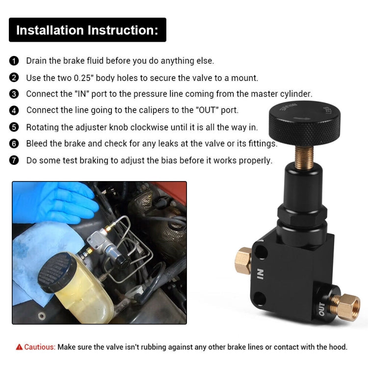 Car Brake Bias Proportioning Valve Pressure Regulator with 1/8-27 NPT Connectors