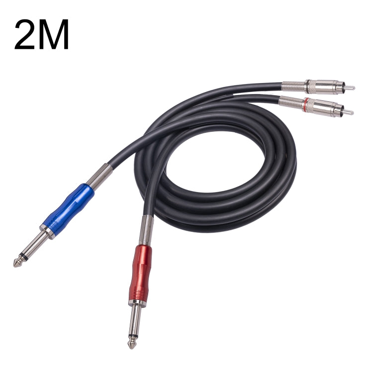 3051K63 Dual RCA Male to Dual 6.35mm 1/4 inch Male Mixer Audio Cable-Reluova