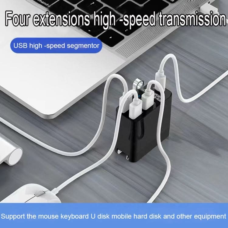 X83 65W Output USB-C / Type-C + 4 Ports USB HUB PD Charger, US Plug