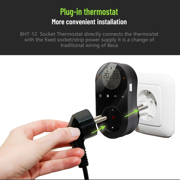 Plug-in LCD Thermostat, EU Plug Reluova