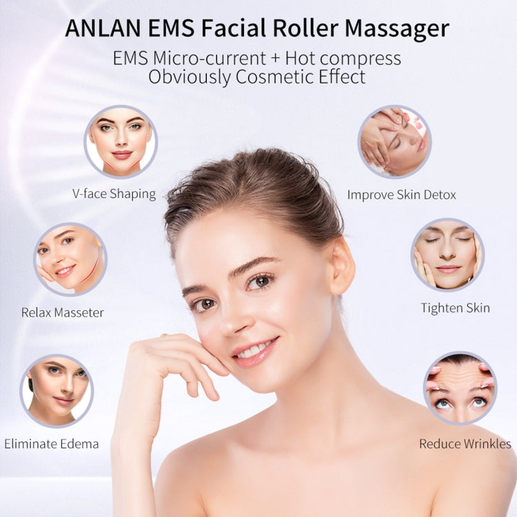 ANLAN EMS Double Roller Massage Instrument Facial Bueaty Roller Device