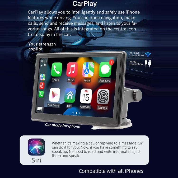 7 inch Wireless CarPlay Radio Multimedia Player 1080P IPS Touch Screen MP5 Radios Bluetooth Monitor ÎҵÄÉ̵ê