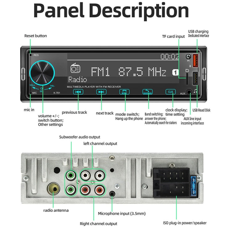 2.5D Touch Screen Car MP3 Player Radio Support Bluetooth Positioning Find Car