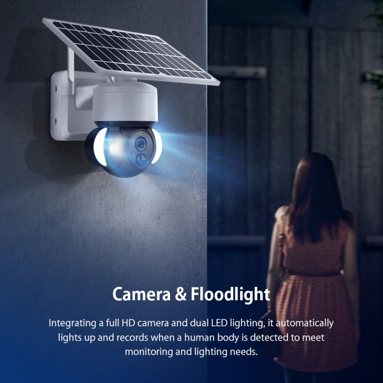 2.4G Wifi Solar Battery Powered? Floodlight PTZ? Camera with  PIR Human Detection