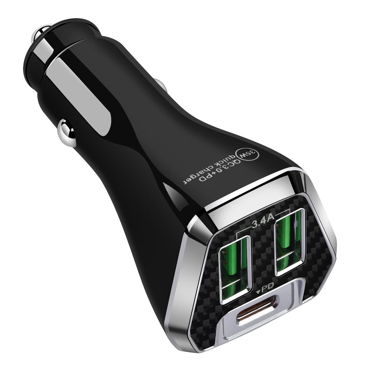 ACC-320PD 35W Dual USB+USB-C/Type-C Fast Charge Car Charger