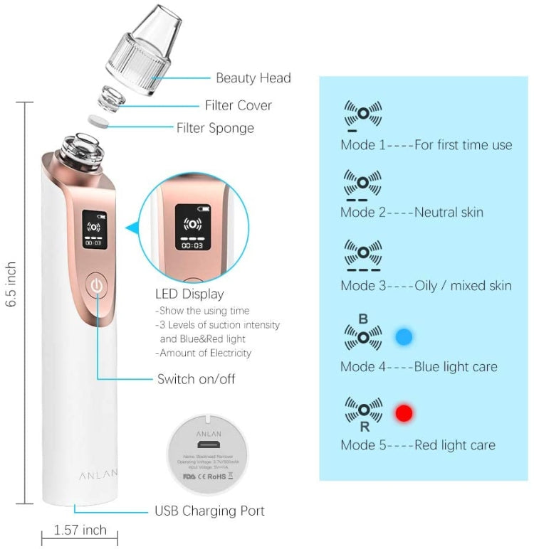 ANLAN X7 Facial Pore Cleaner Blackhead Removal Device Reluova