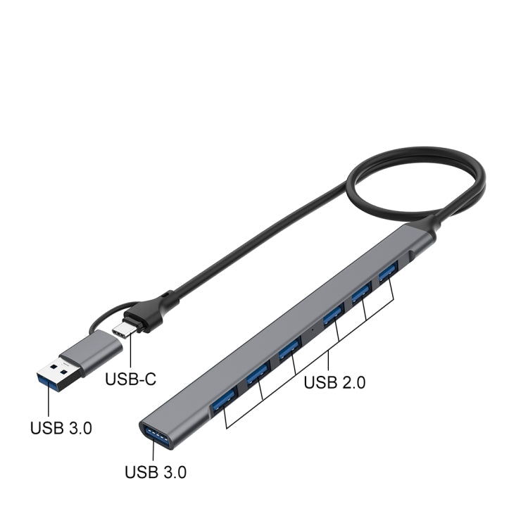 Onten OT-UCA9702 2 in 1 7-port Portable Multifunctional HUB Docking Station My Store