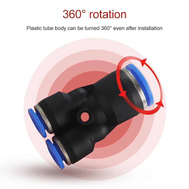 PW16-12 LAIZE 2pcs Plastic Y-type Tee Reducing Pneumatic Quick Fitting Connector My Store