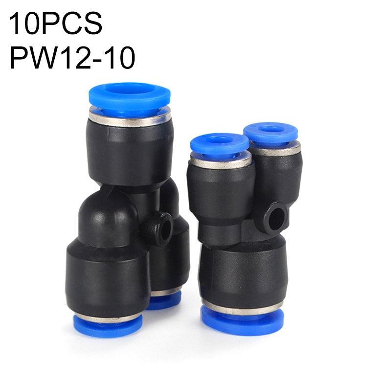 PW16-12 LAIZE 2pcs Plastic Y-type Tee Reducing Pneumatic Quick Fitting Connector My Store