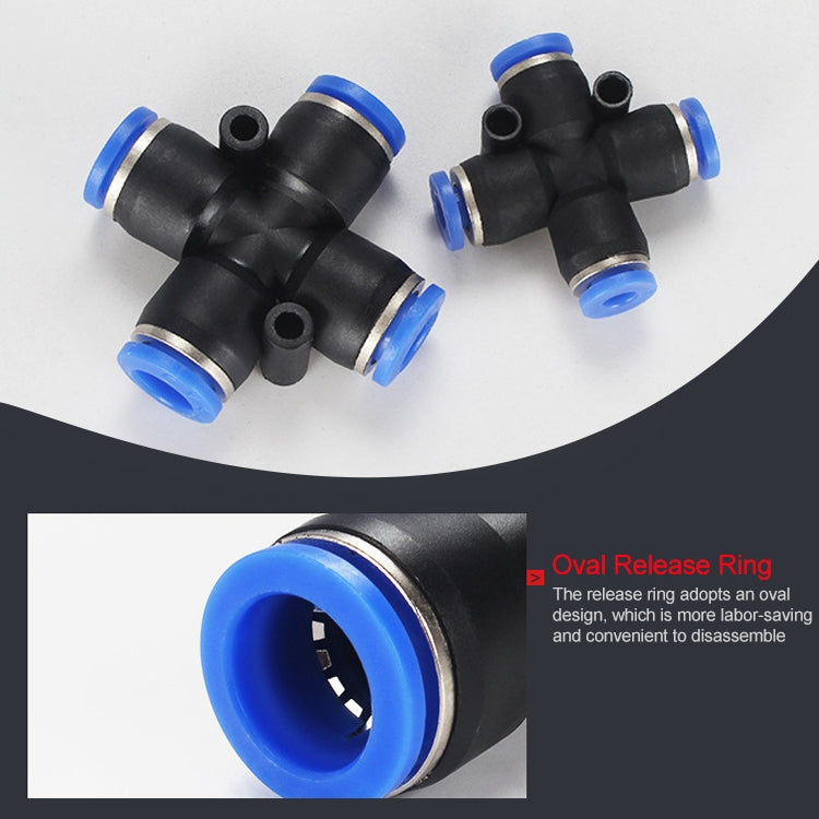 LAIZE 10pcs Plastic PZA Four-way Pneumatic Quick Fitting Connector My Store