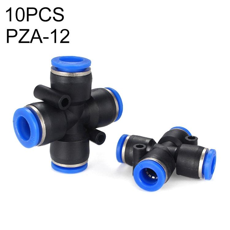 LAIZE 10pcs Plastic PZA Four-way Pneumatic Quick Fitting Connector My Store