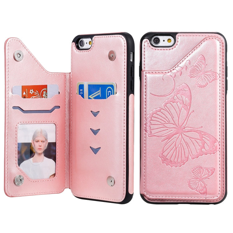 Butterfly Embossing Pattern Shockproof Protective Case with Holder & Card Slots & Photo Frame, Series 5