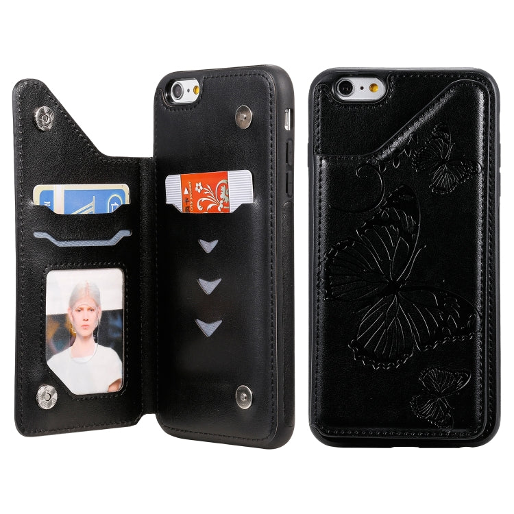 Butterfly Embossing Pattern Shockproof Protective Case with Holder & Card Slots & Photo Frame, Series 5