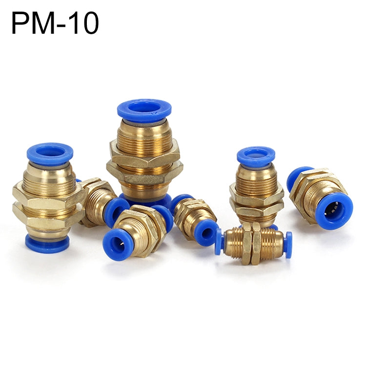 PM-8 LAIZE 2pcsPM Bulkhead Straight Pneumatic Quick Connector My Store