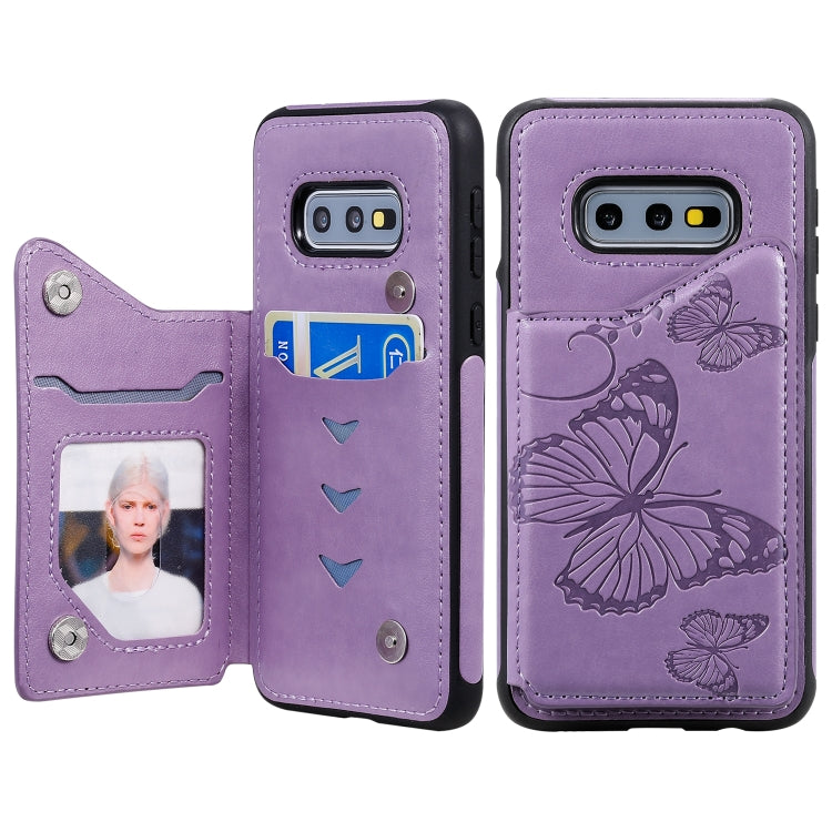 Butterfly Embossing Pattern Shockproof Protective Case with Holder & Card Slots & Photo Frame, Series 4