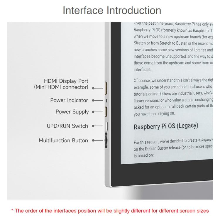 Waveshare 10.3 inch E-Paper Monitor External E-Paper Screen for MAC / Windows PC