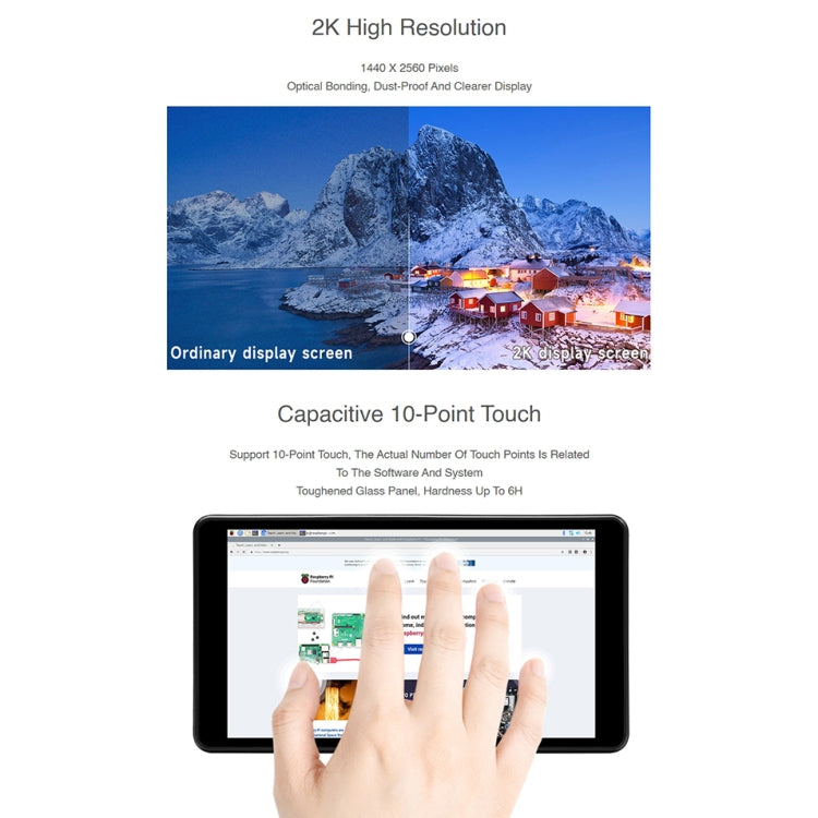 Waveshare Raspberry Pi 5.5 inch 2K Capacitive Touch LCD Display