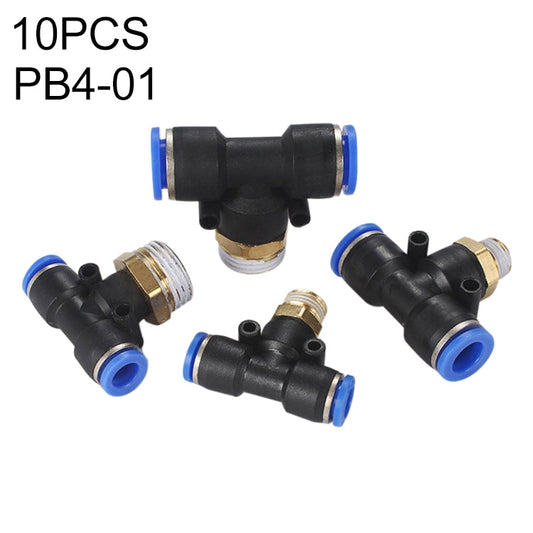 PB6-03 LAIZE 2pcs Plastic T-type Tee Male Thread Pneumatic Quick Connector My Store