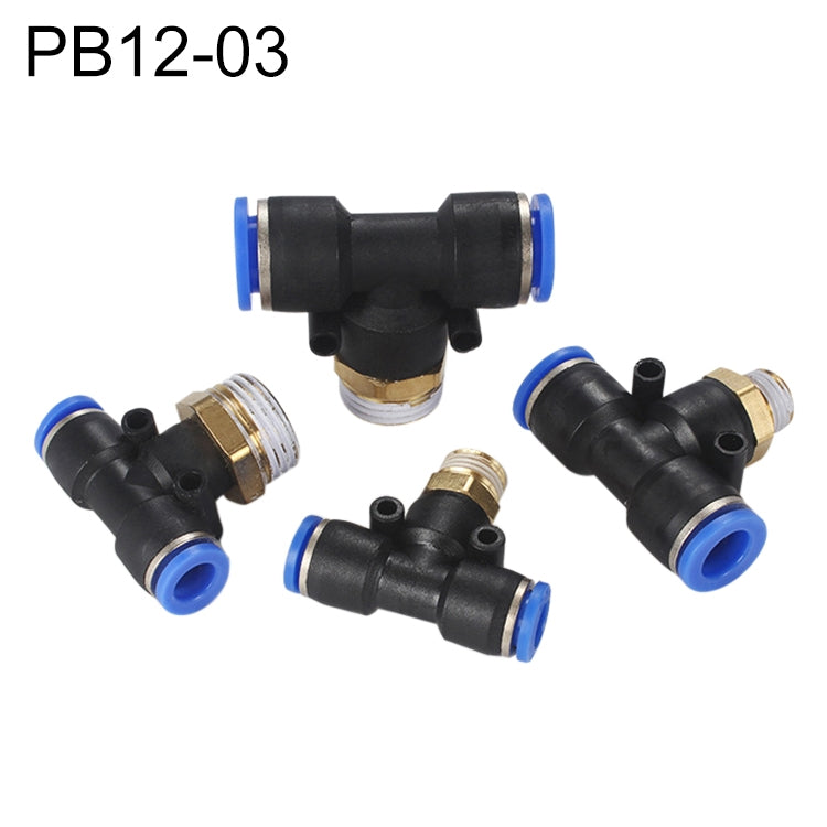 PB6-03 LAIZE 2pcs Plastic T-type Tee Male Thread Pneumatic Quick Connector My Store