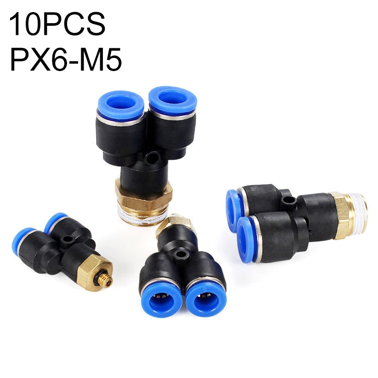 PX6-02 LAIZE 2pcs Plastic Y-type Tee Male Thread Pneumatic Quick Connector My Store