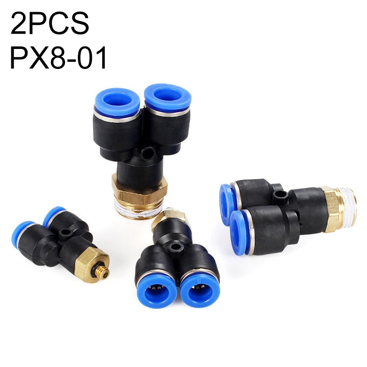 PX6-02 LAIZE 2pcs Plastic Y-type Tee Male Thread Pneumatic Quick Connector My Store