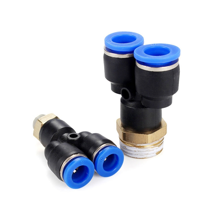 PX6-02 LAIZE 2pcs Plastic Y-type Tee Male Thread Pneumatic Quick Connector My Store