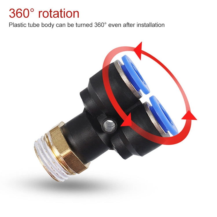 PX6-02 LAIZE 2pcs Plastic Y-type Tee Male Thread Pneumatic Quick Connector My Store