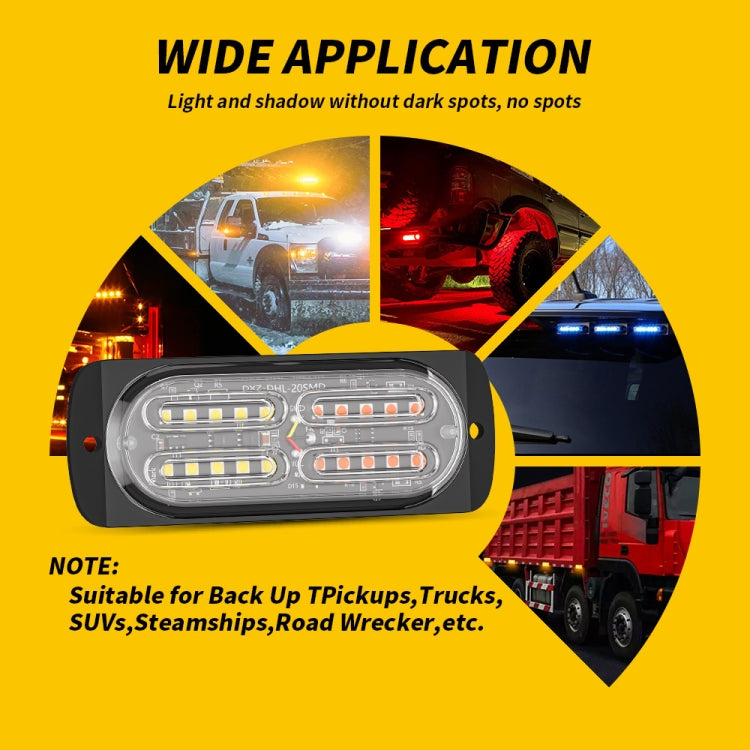 2pcs DC12-24V 3.2W Car 20LED Ultra-thin Strobe Light