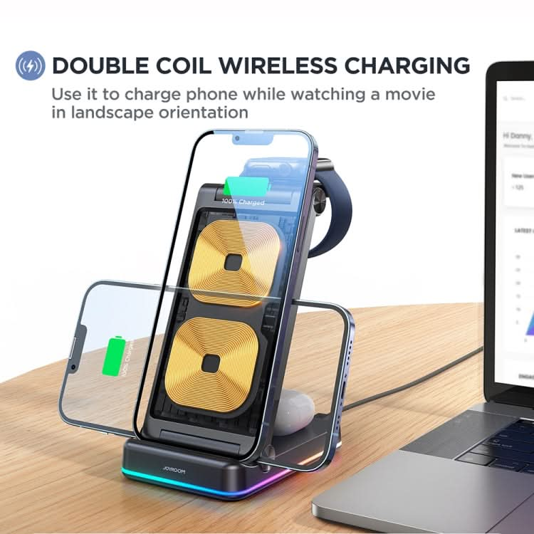 JOYROOM JR-WQN01 15W 3 in 1 Foldable Wireless Charger